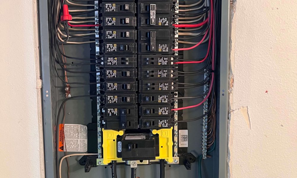 Front view of electrical breaker