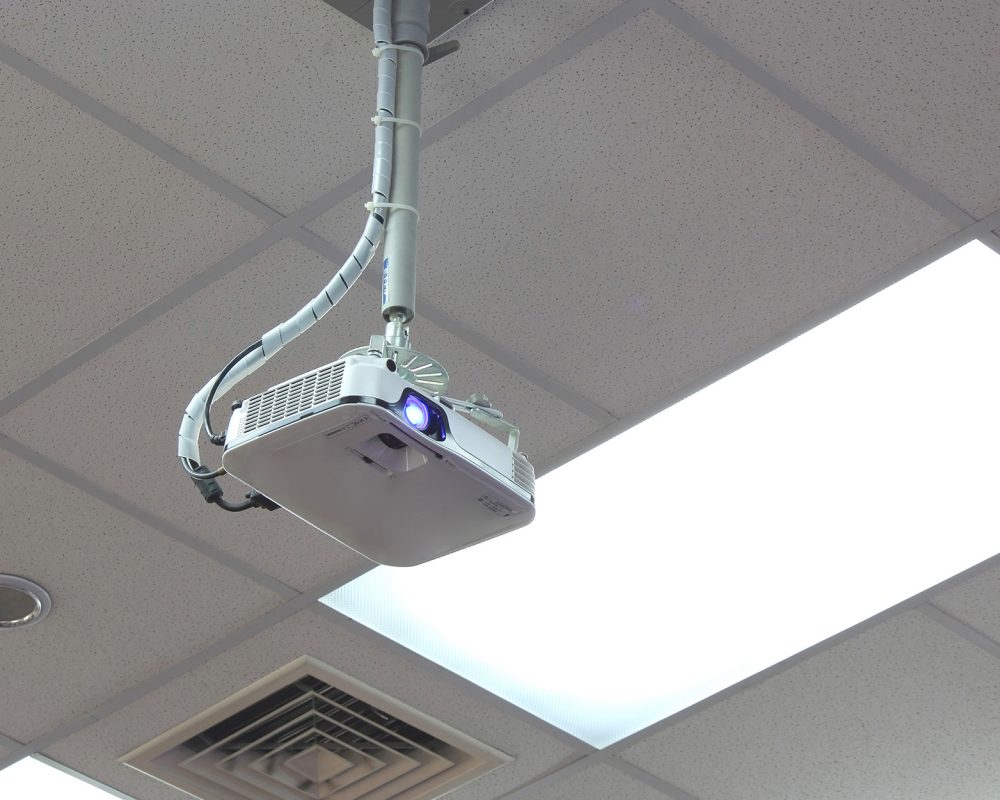 Projector on ceiling side view